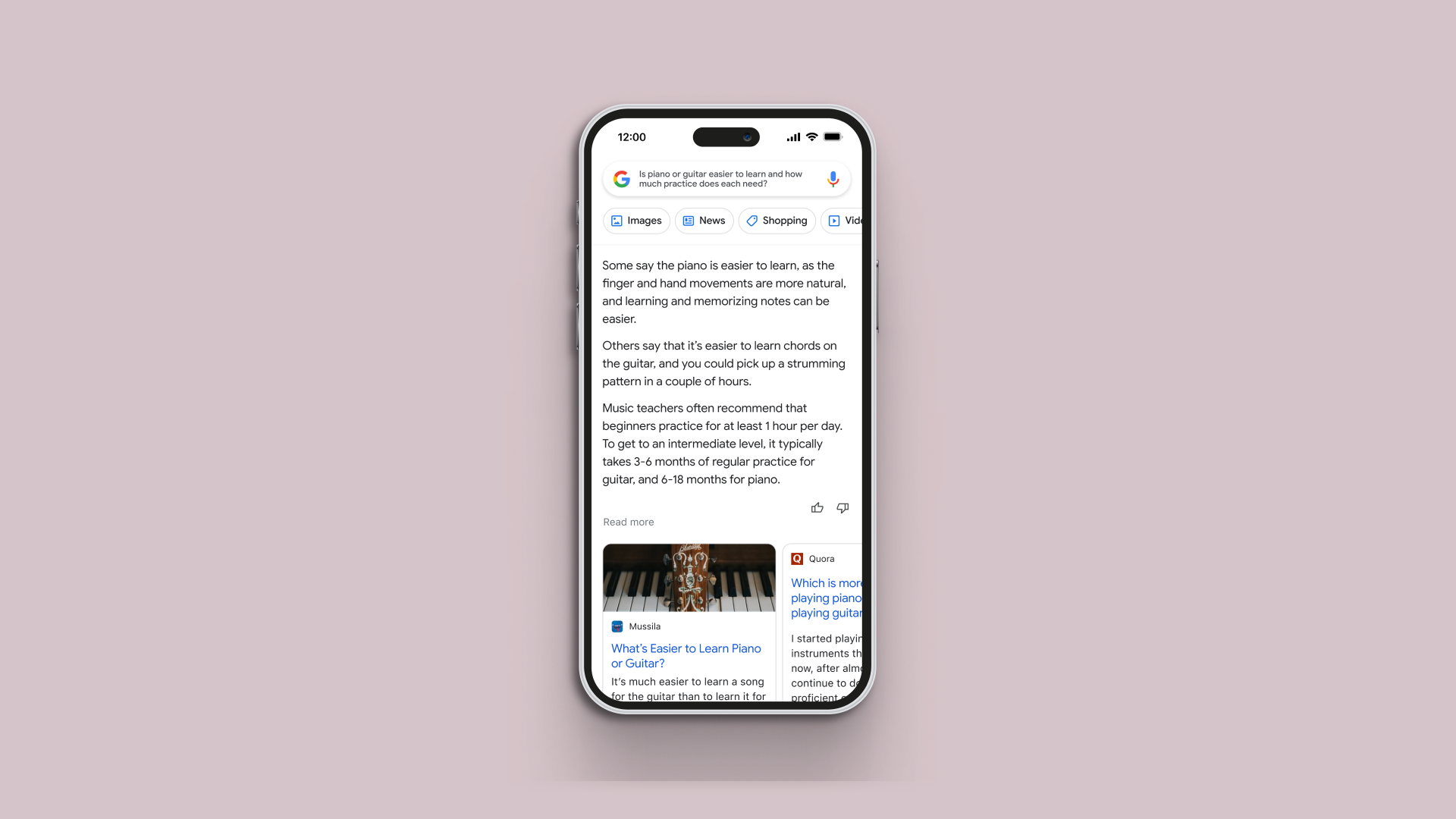 A sample of how LaMDA results will start showing up in Google Search.