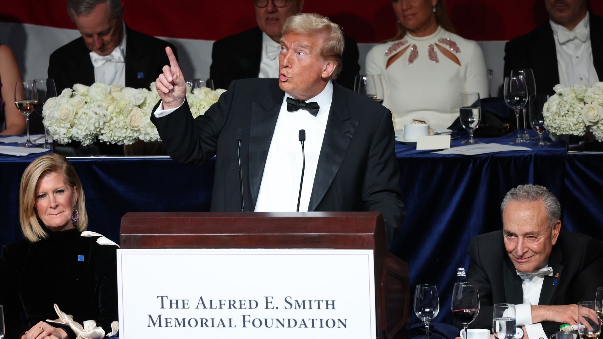 Trump wishes NYC Mayor Eric Adams "good luck" at Al Smith Dinner