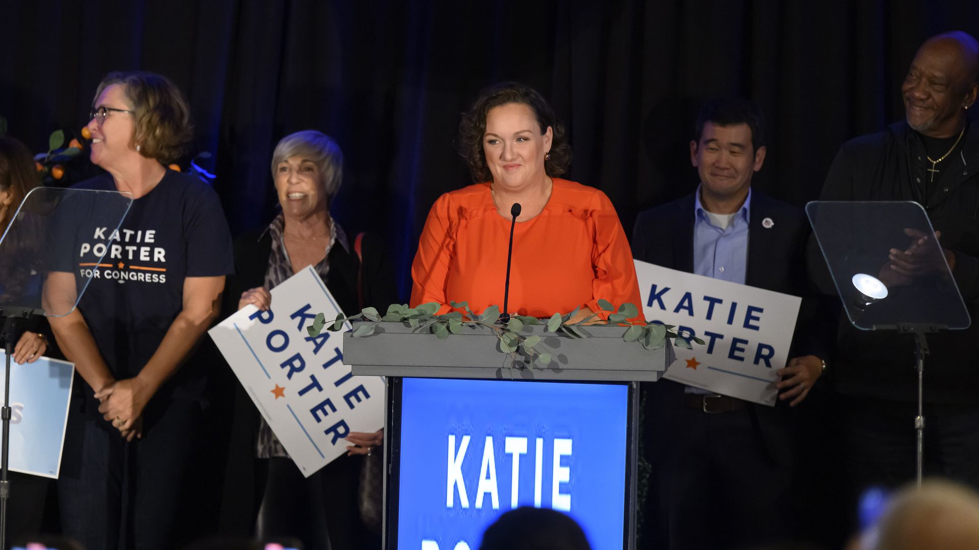 Rep. Katie Porter attends an election night watch party in Costa Mesa on Tuesday, November 8, 2022