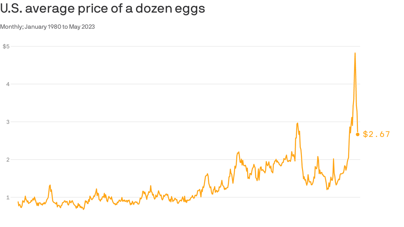 Egg prices fall at steepest rate since 1951