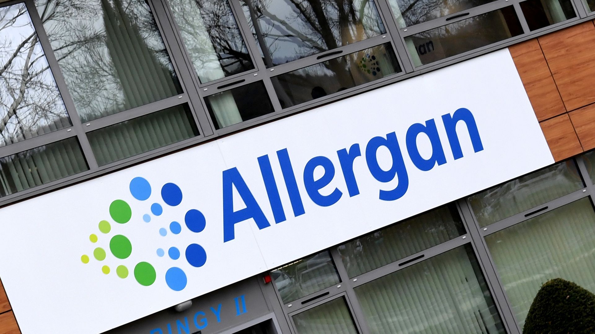 Outside an Allergan building.