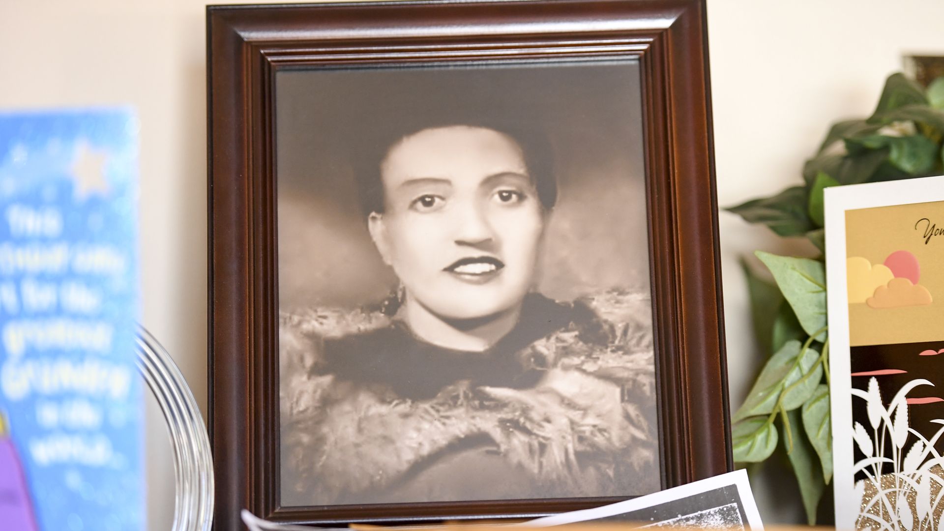 A photo of Henrietta Lacks, sits in the living room of her grandson, Ron Lacks, 57, n Baltimore, MD on March 22, 2017. 