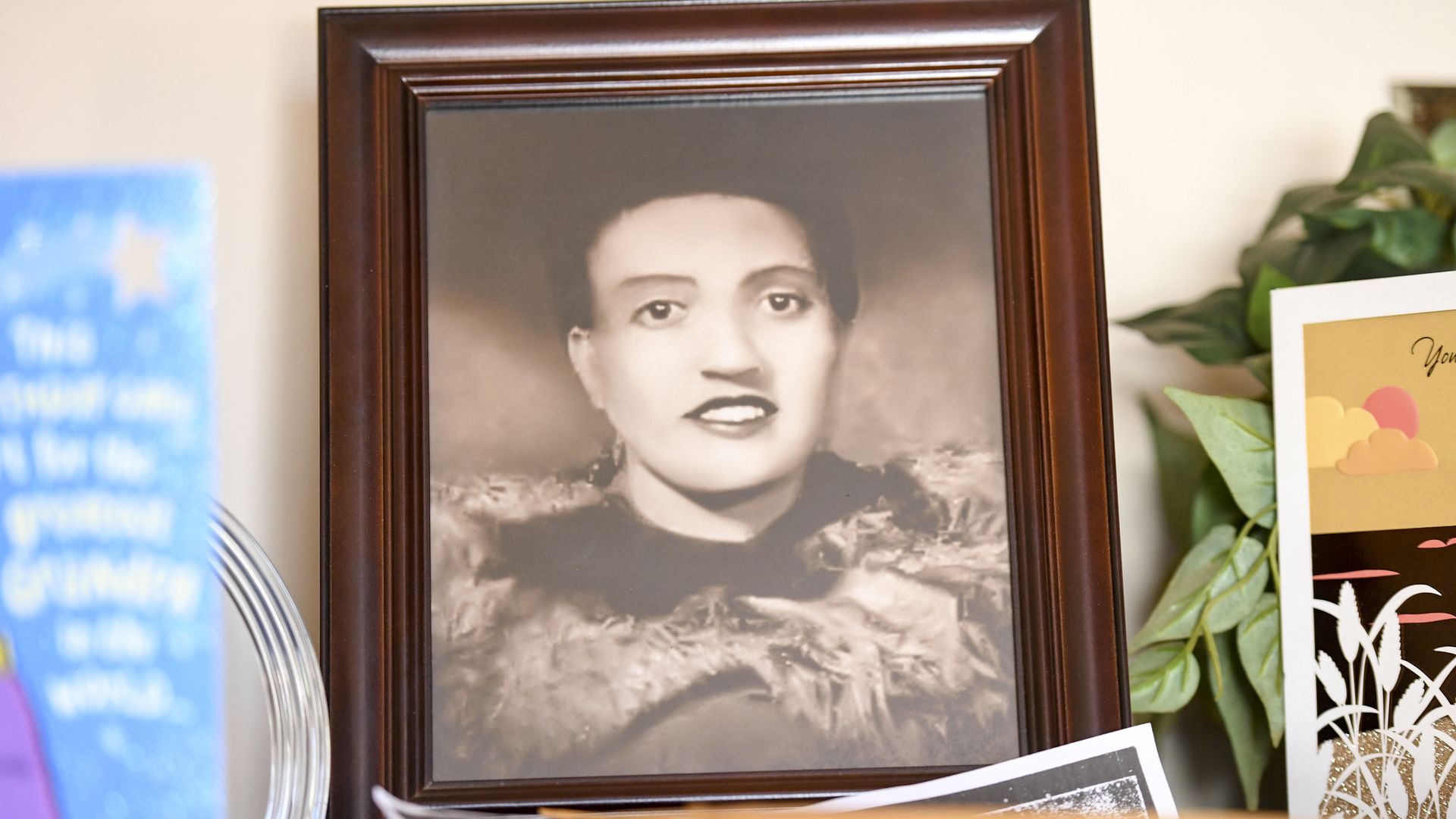 A photo of Henrietta Lacks, sits in the living room of her grandson, Ron Lacks, 57, n Baltimore, MD on March 22, 2017.