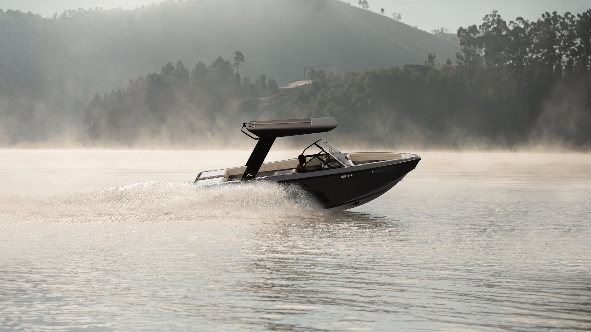 A rendering of an electric wake boat made startup Arc