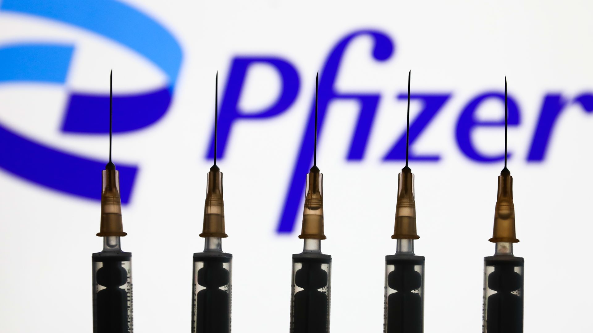 Pfizer logo with needles