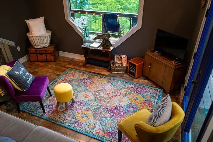 The Aerie - Treehouses of Serenity living room