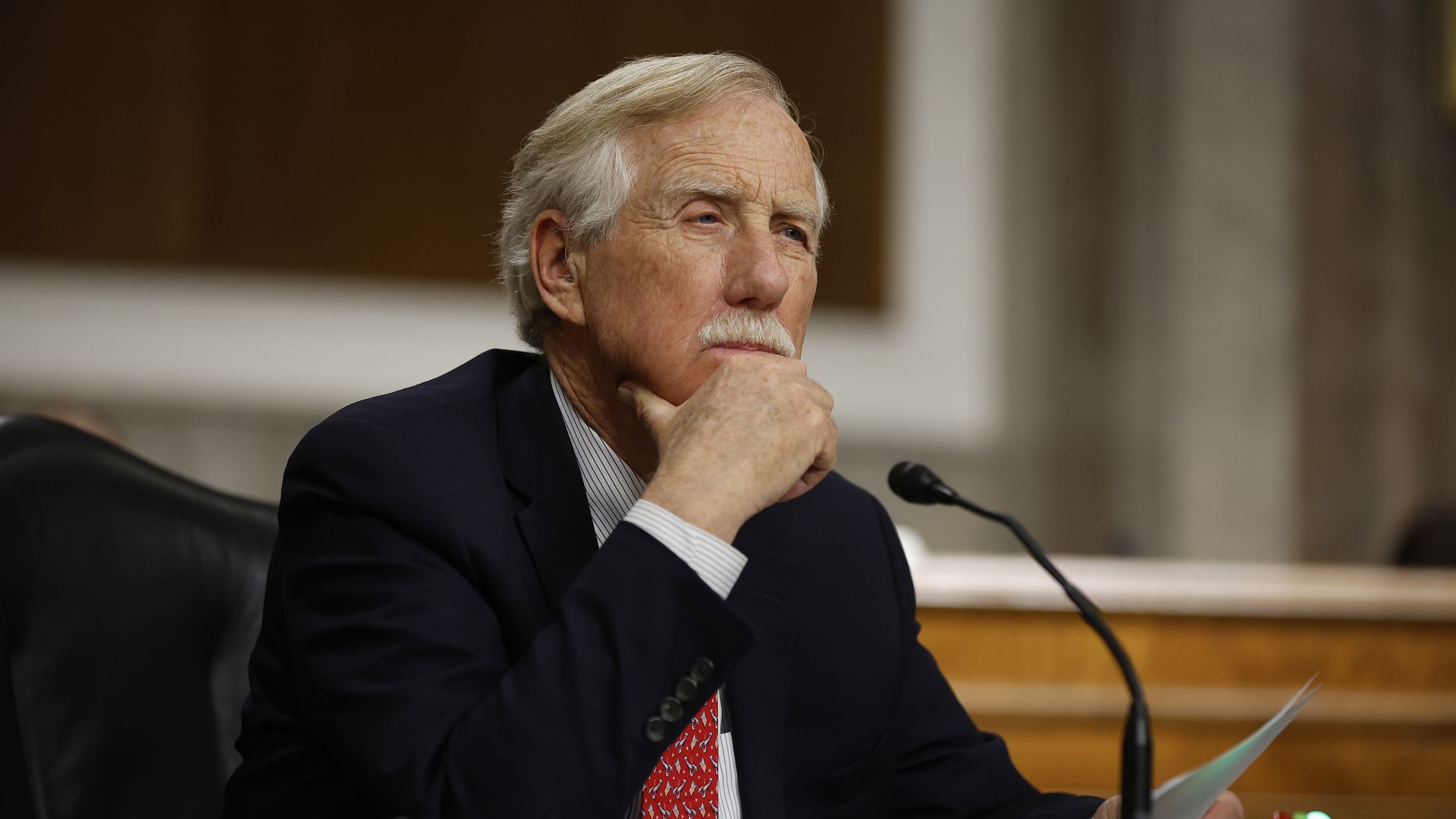 Image of Sen. Angus King during a congressional hearing