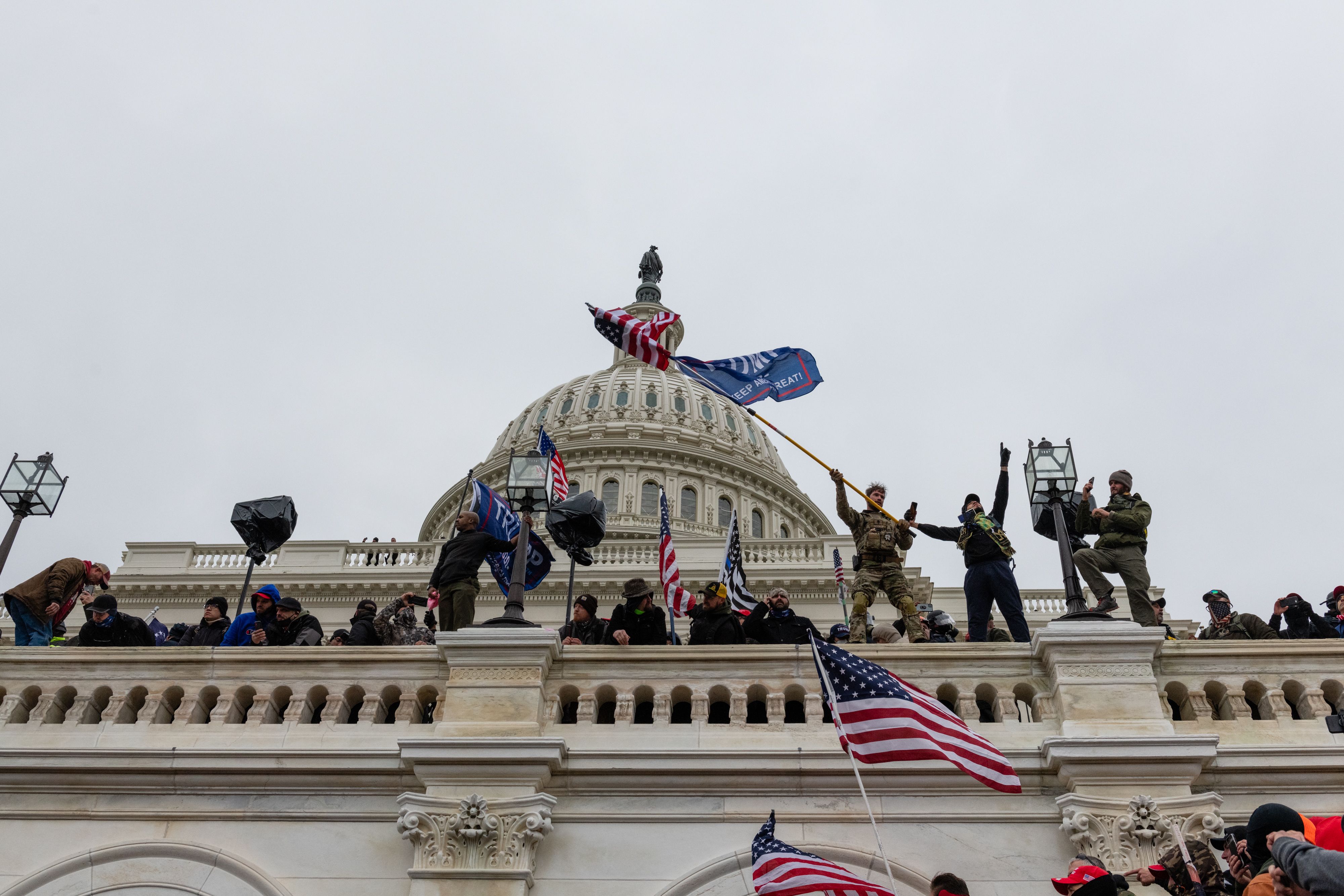 Protesters storm the Capitol Building on January 6, 2021.