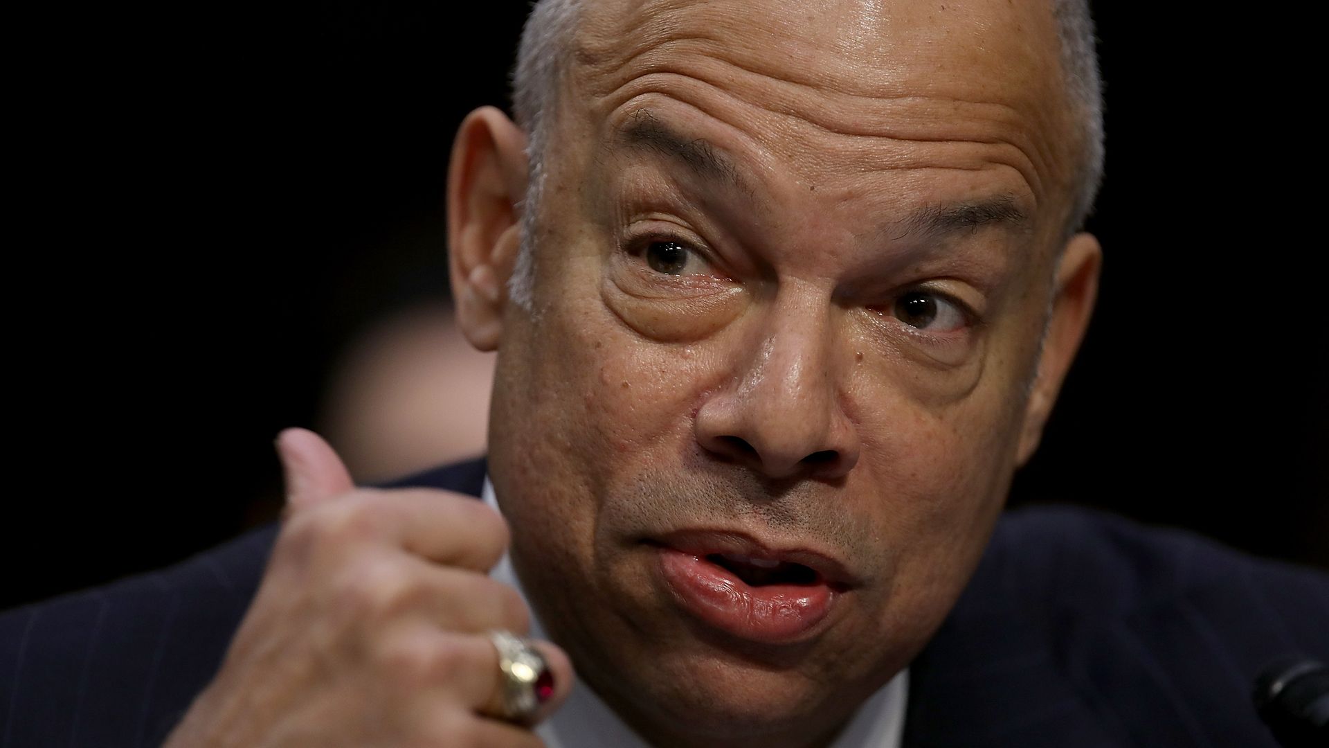 : Former Homeland Security Secretary Jeh Johnson testifies before the Senate Intelligence Committee March 21, 2018 in Washington, DC. 