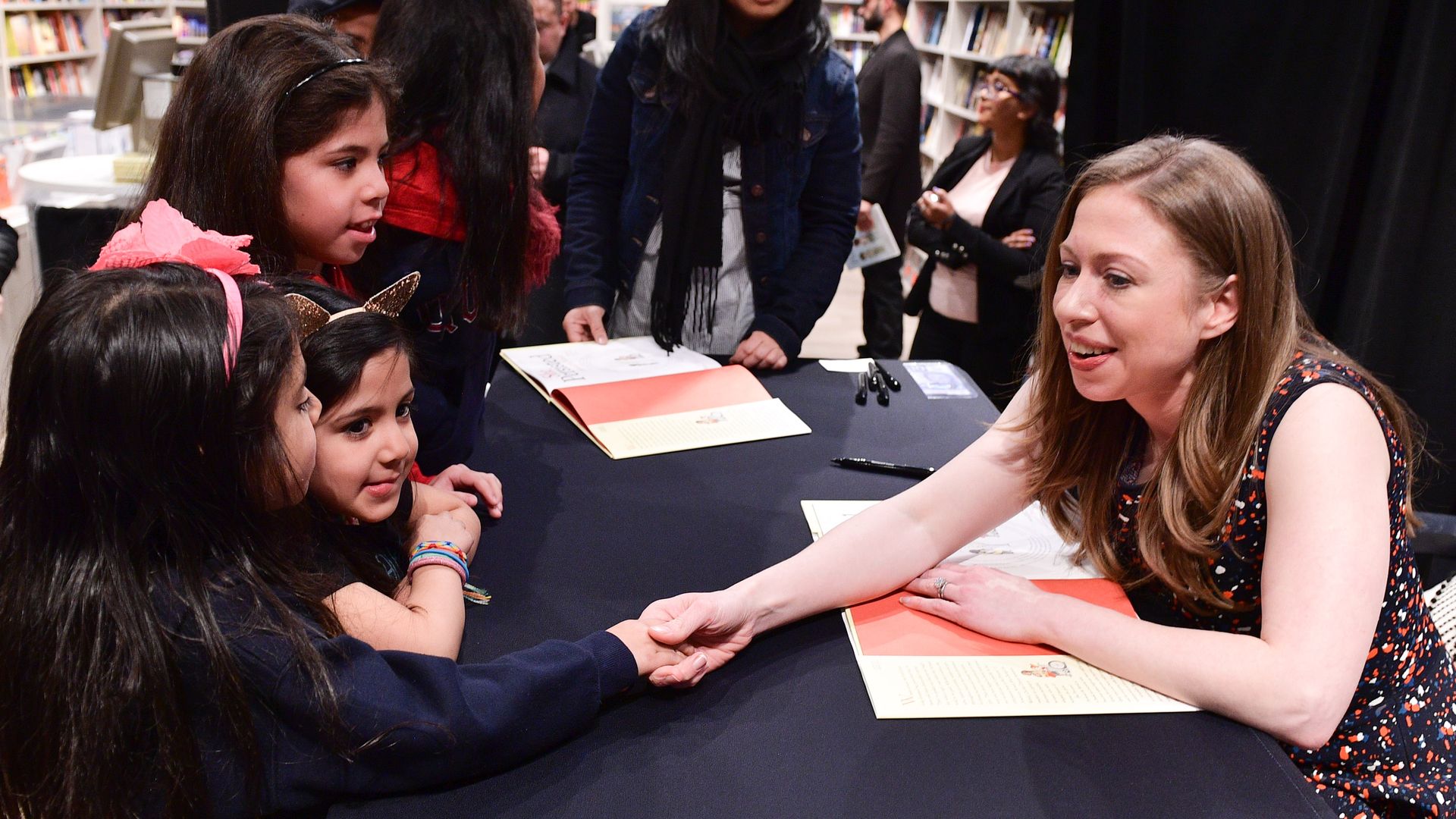Chelsea Clinton signs copies of her new book 'She Persisted Around the World: 13 Women Who Changed History' at Indigo Sherway on April 11, 2018 in Toronto, Canada.