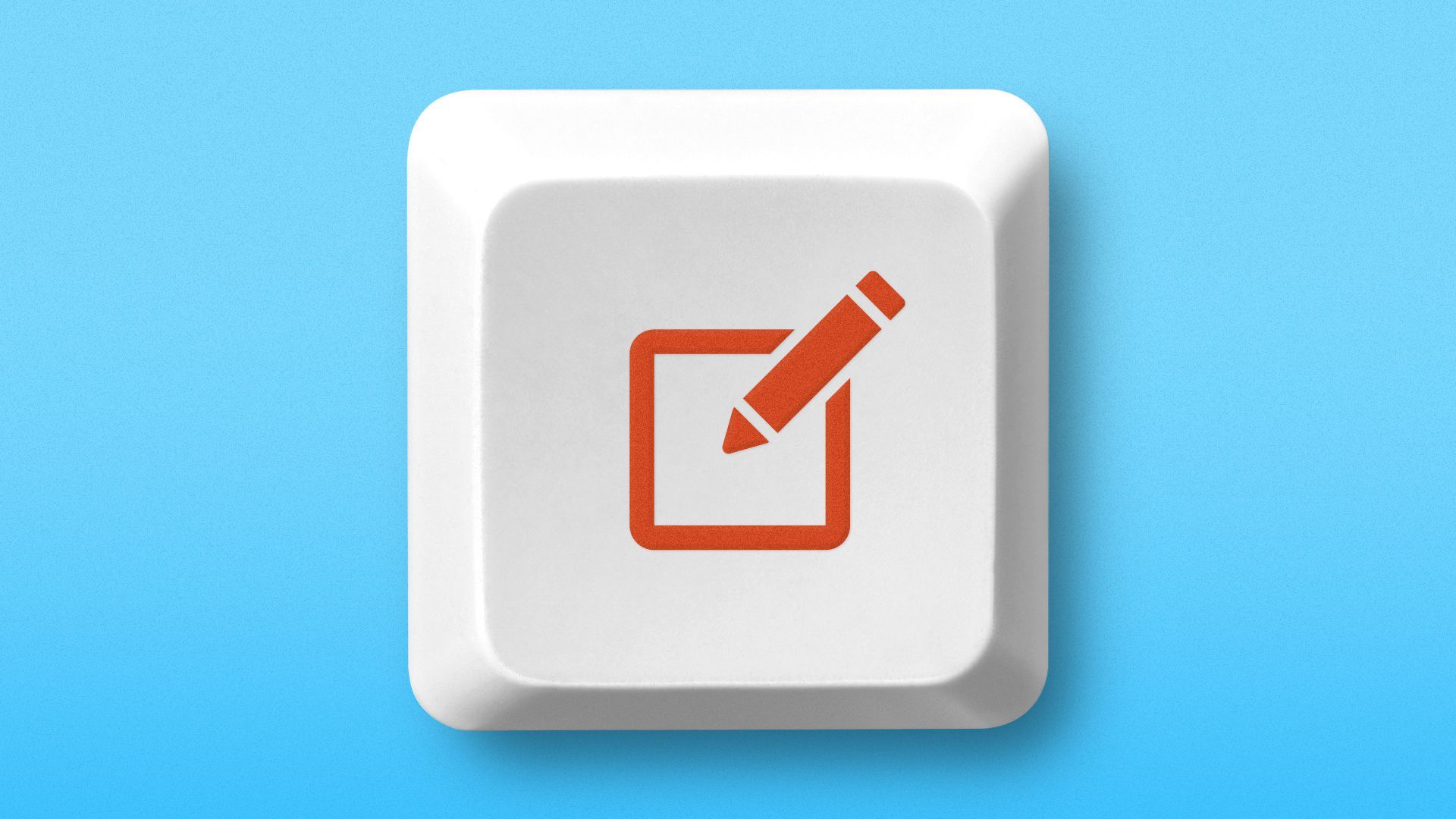 Illustration of a computer keyboard key with an edit icon.