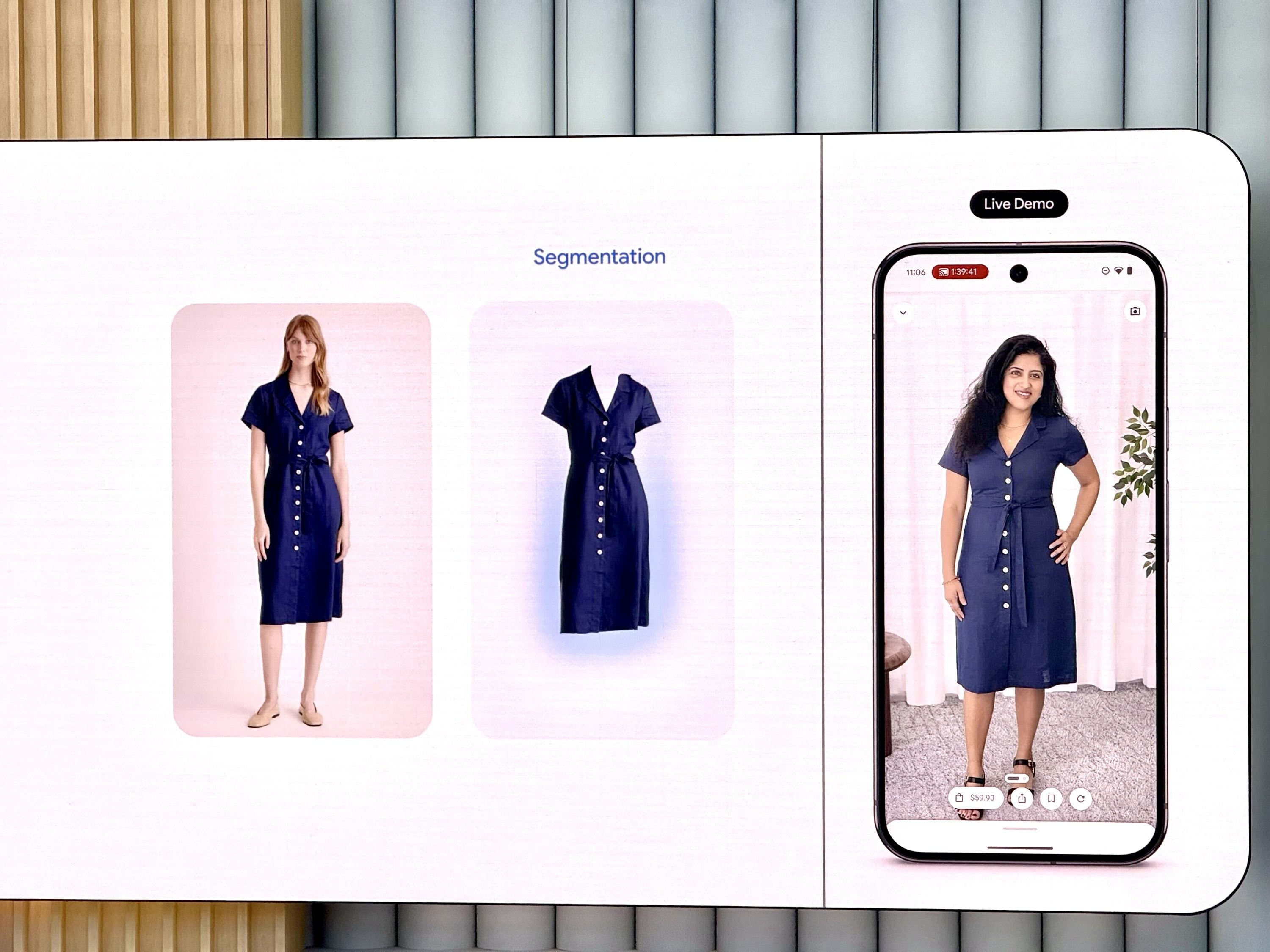 [Google AI Try-On feature demonstration]