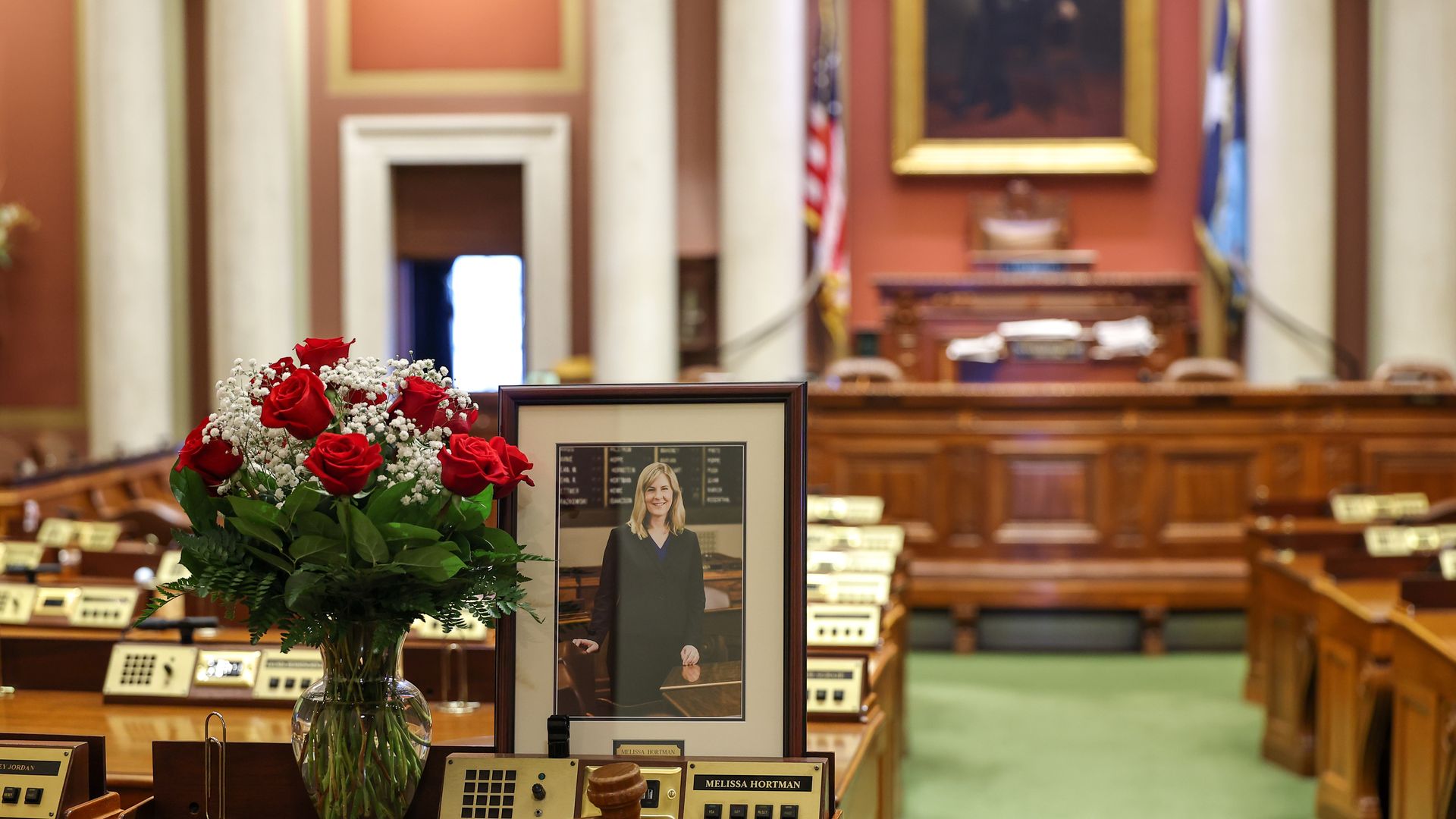 Melissa Hortman memorial on her desk