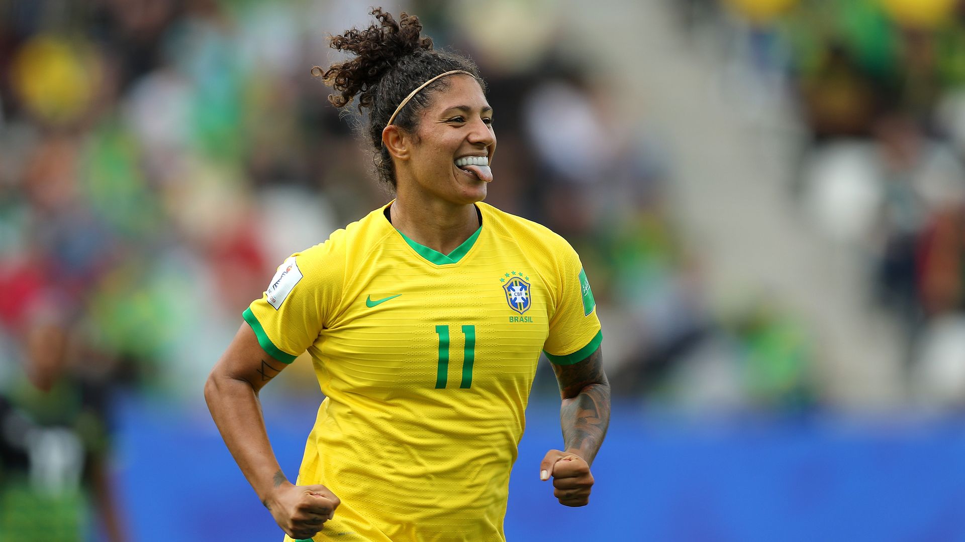 Cristiane celebrates her hat trick
