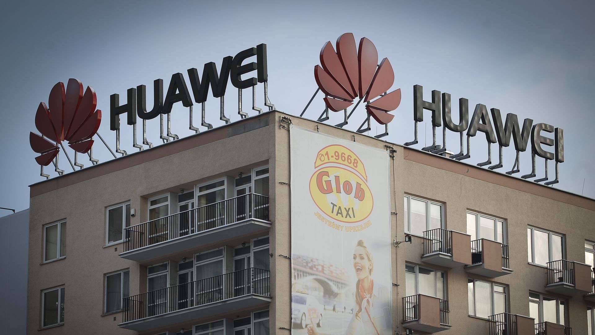Huawei building in Warsaw, Poland.