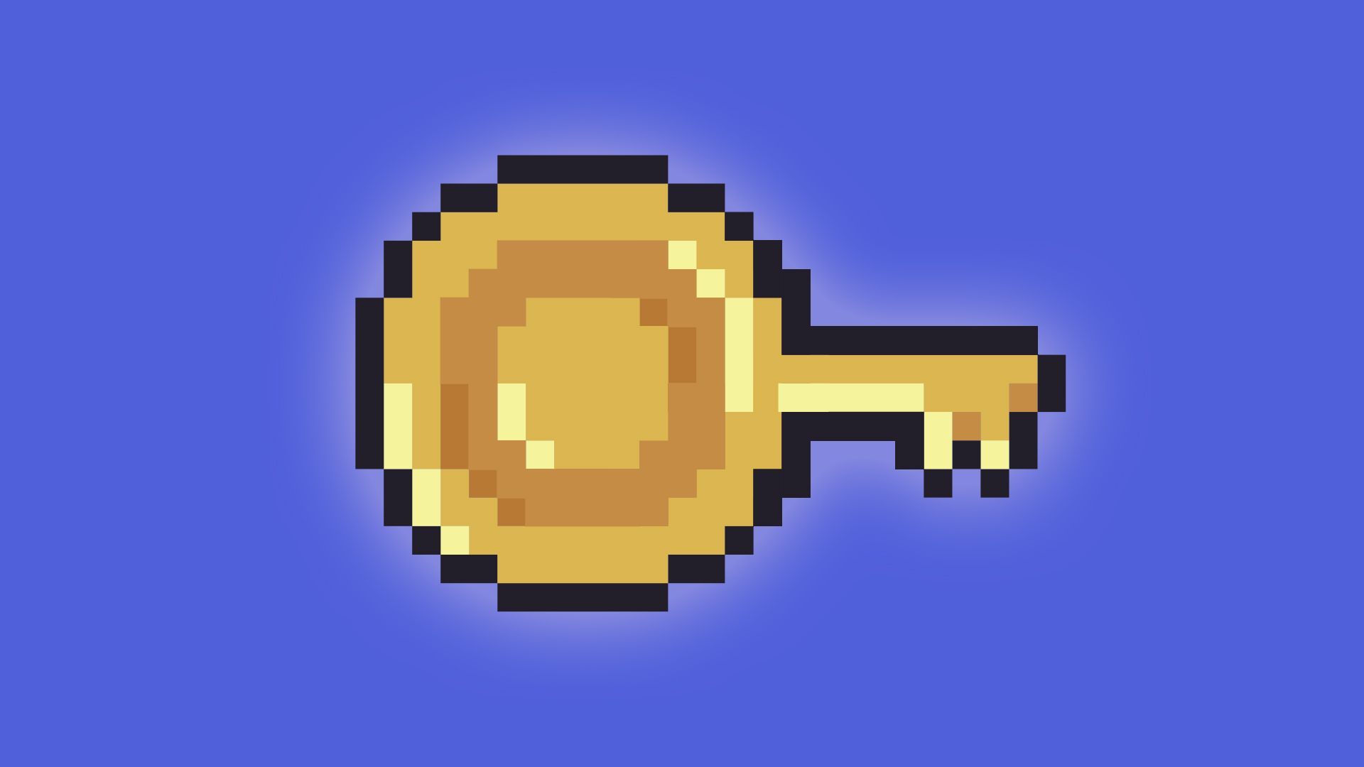 Illustration of a pixel coin combined with a key