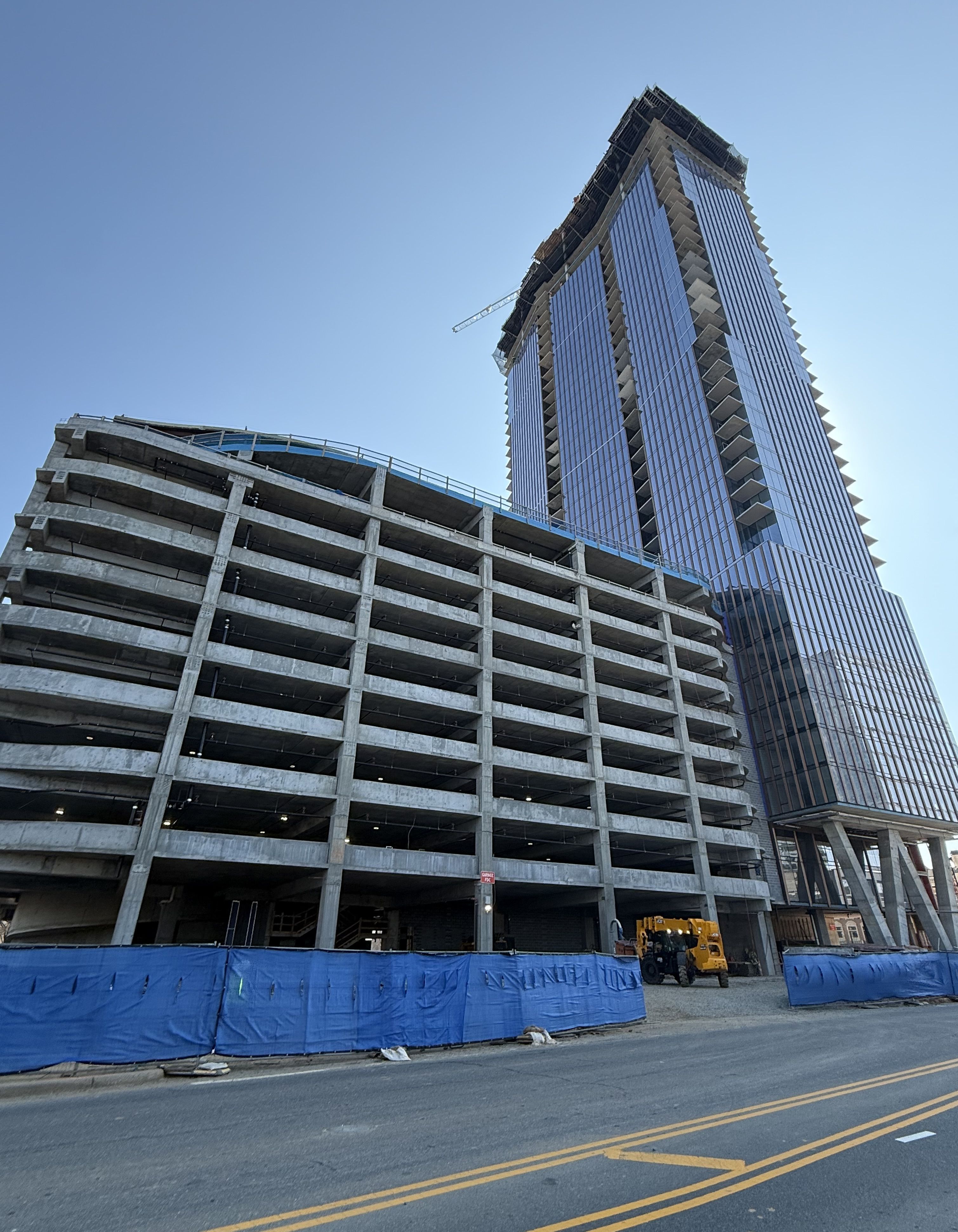 Under-construction parking deck