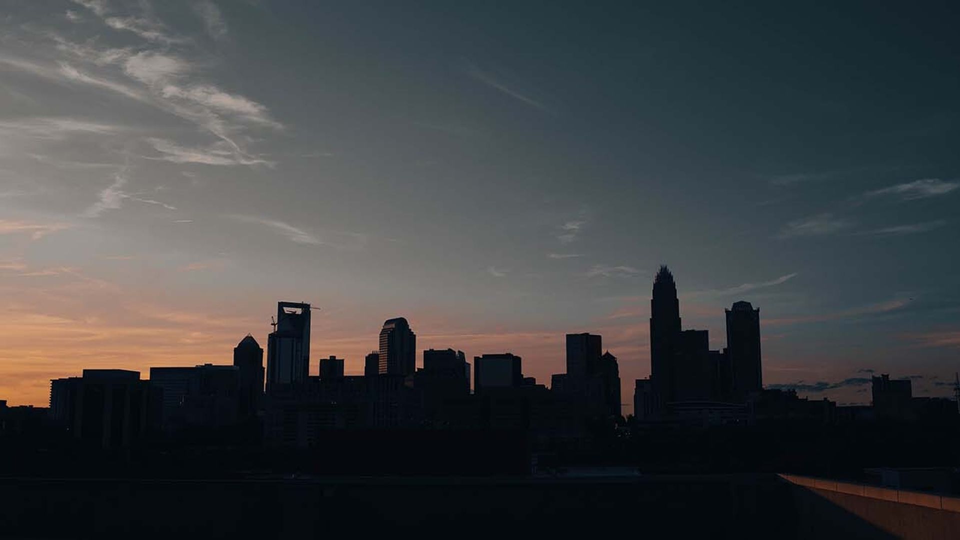 Charlotte skyline at dusk