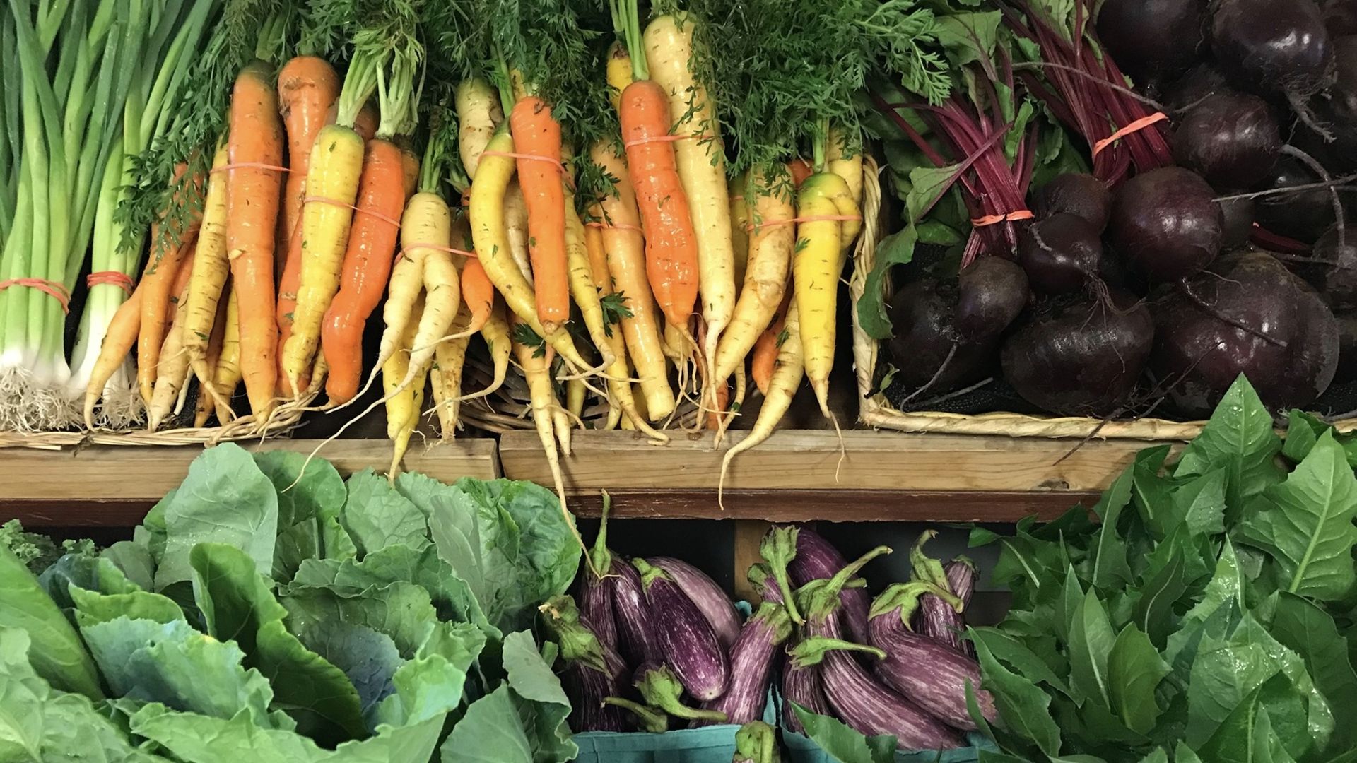 Carrots, eggplants and other vegetables