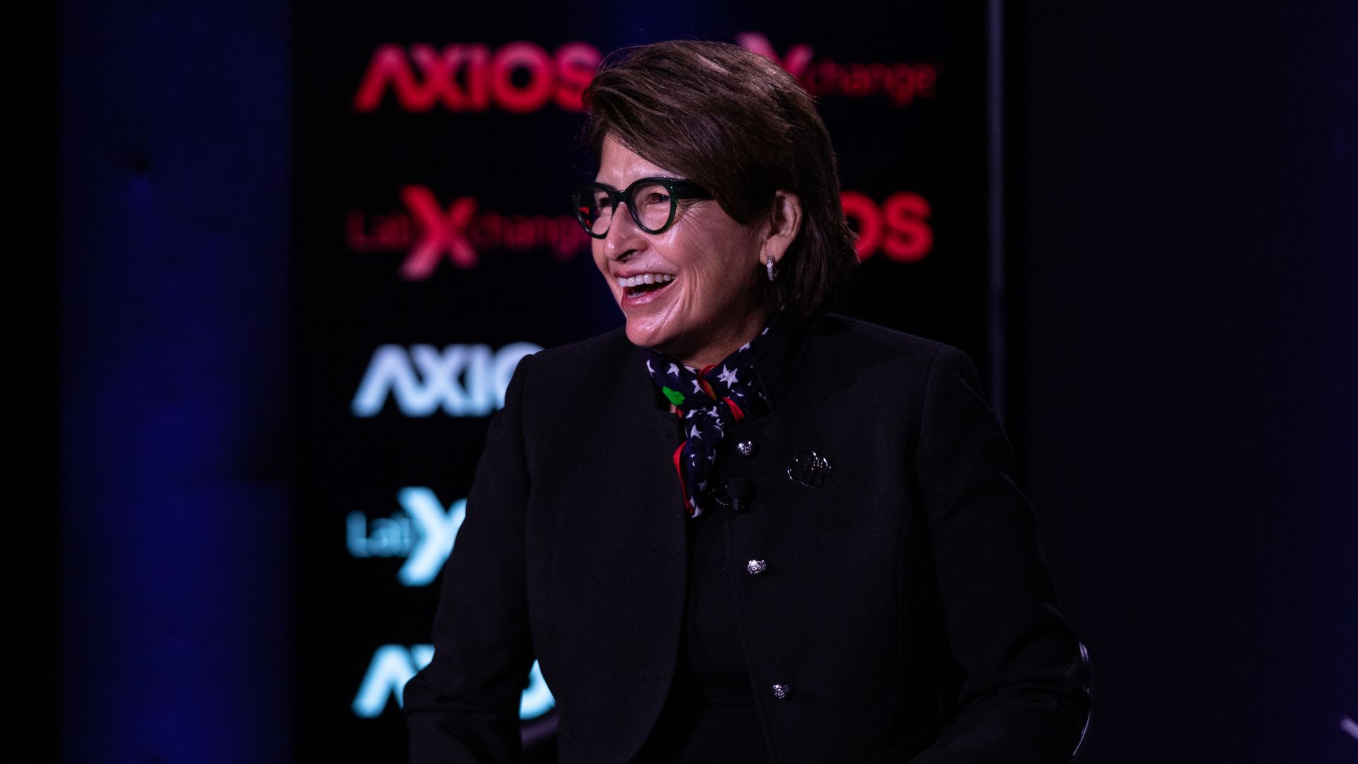 Close up of Sylvia Acevedo on the Axios stage.