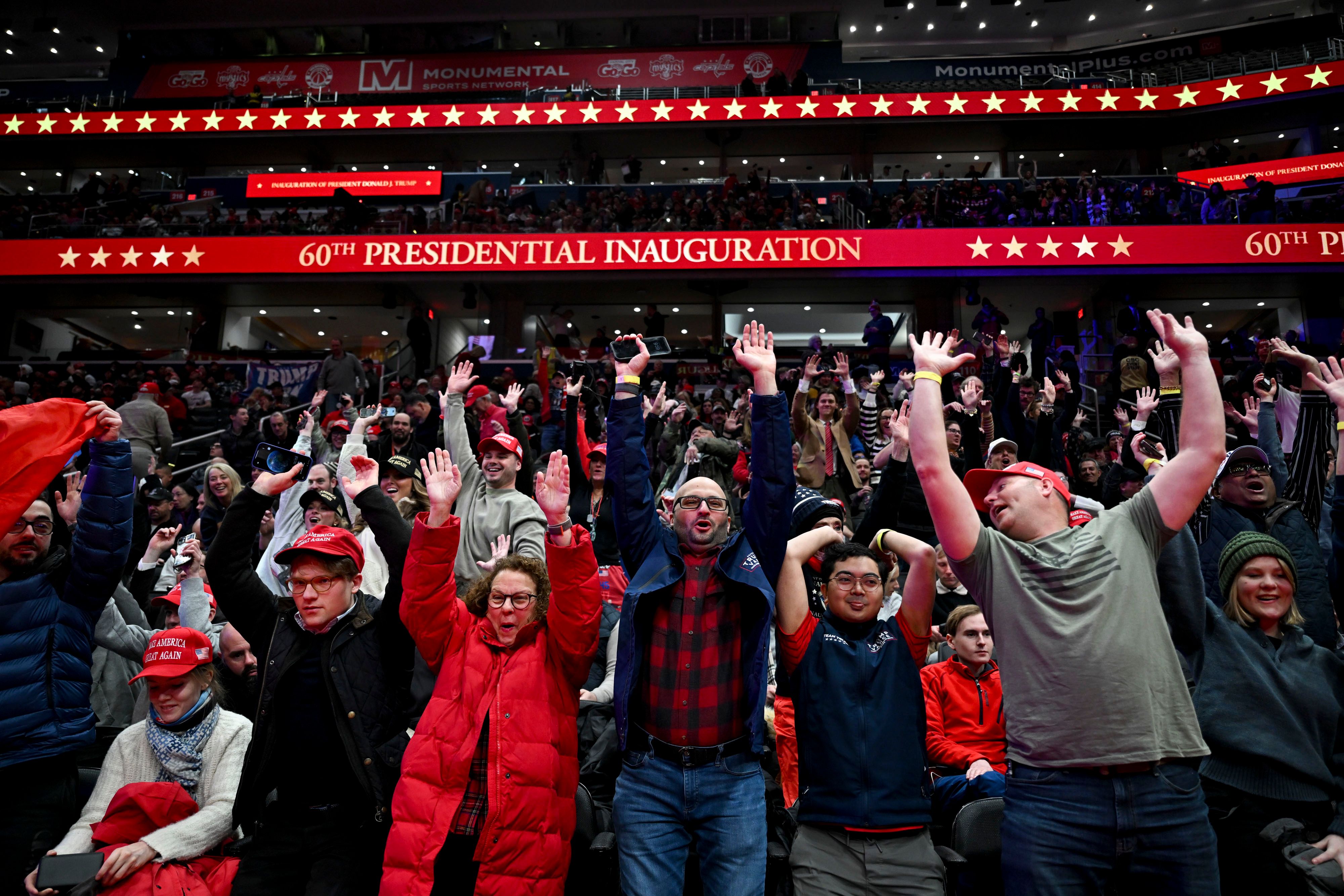 A photo of the crowd at President Donald Trump's rally at Capital One Arena in Washington, D.C.