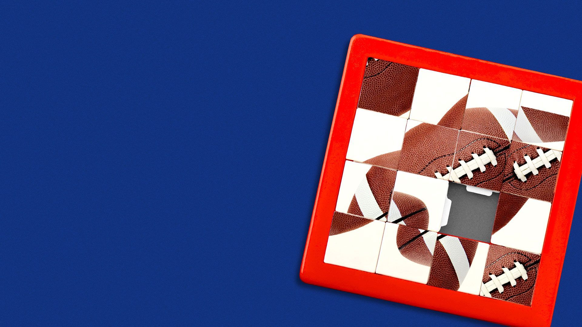 Illustration of shuffled football puzzle game