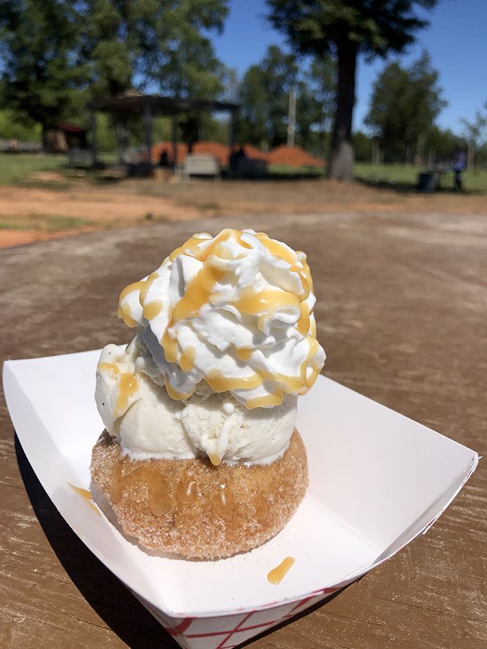 hall family farm cider donut sundae