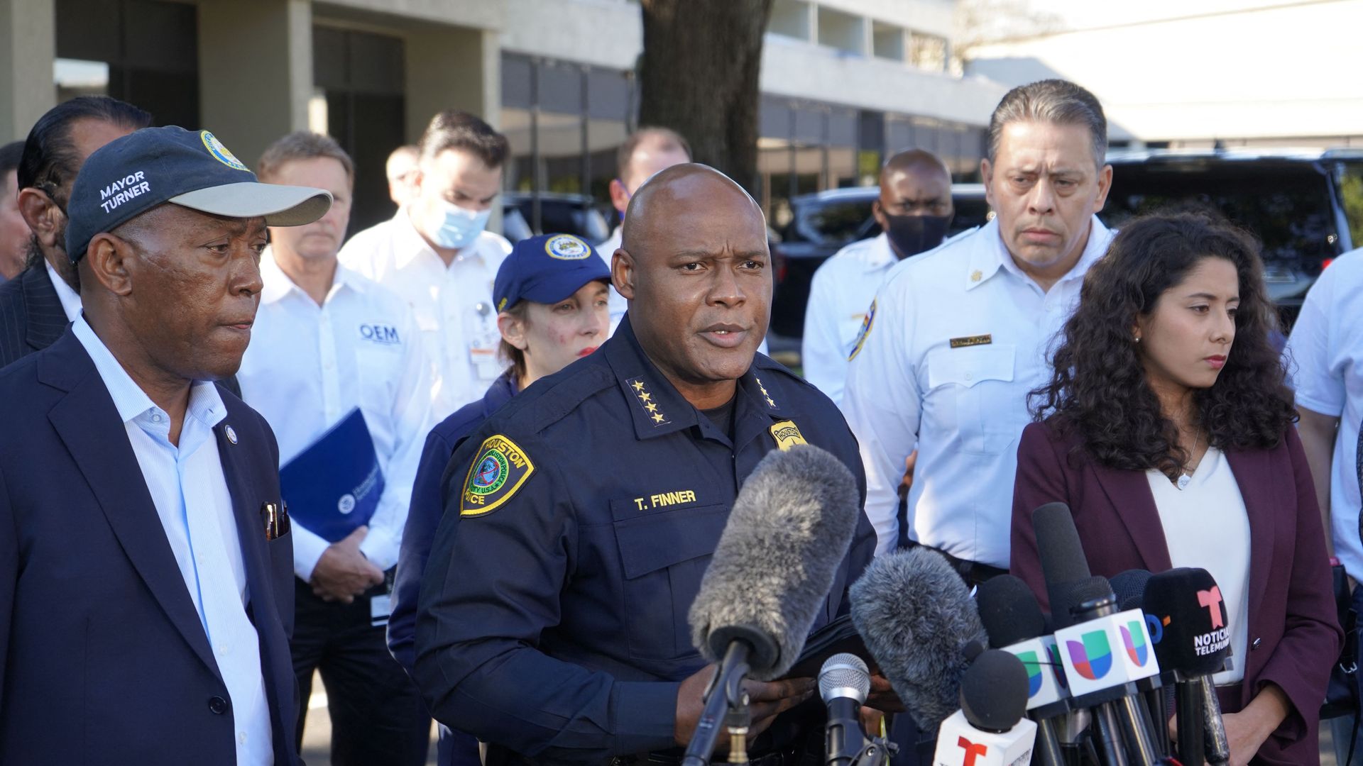 Houston police chief Troy Finner speaks at a press conference the day after a concert accident killed 8 people.