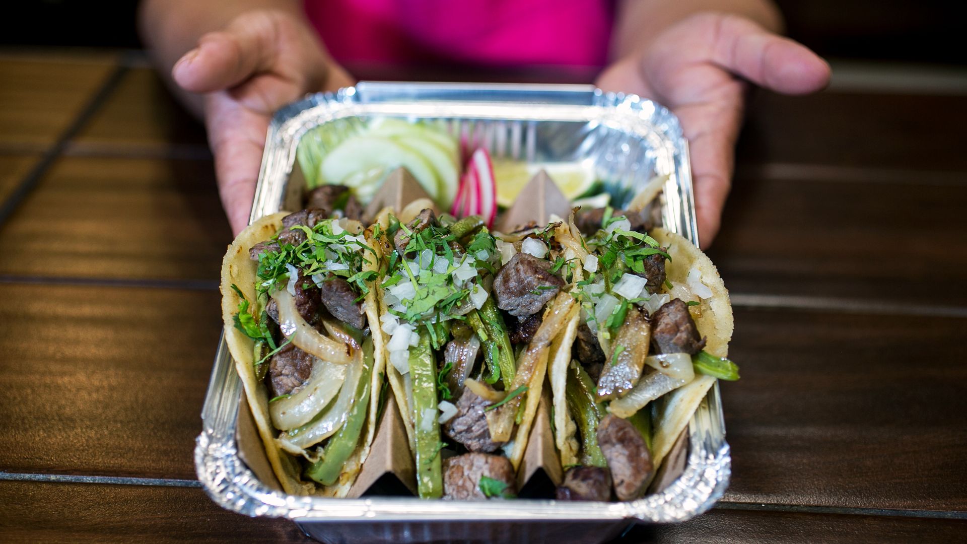 The carna asada tacos at Taqueria Xochi on May 15, 2022, in Washington, D.C. (Photo by Linda Wang for The Washington Post via Getty Images)