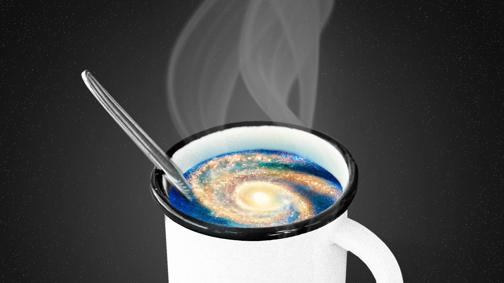 Illustration of the Milky Way in a mug