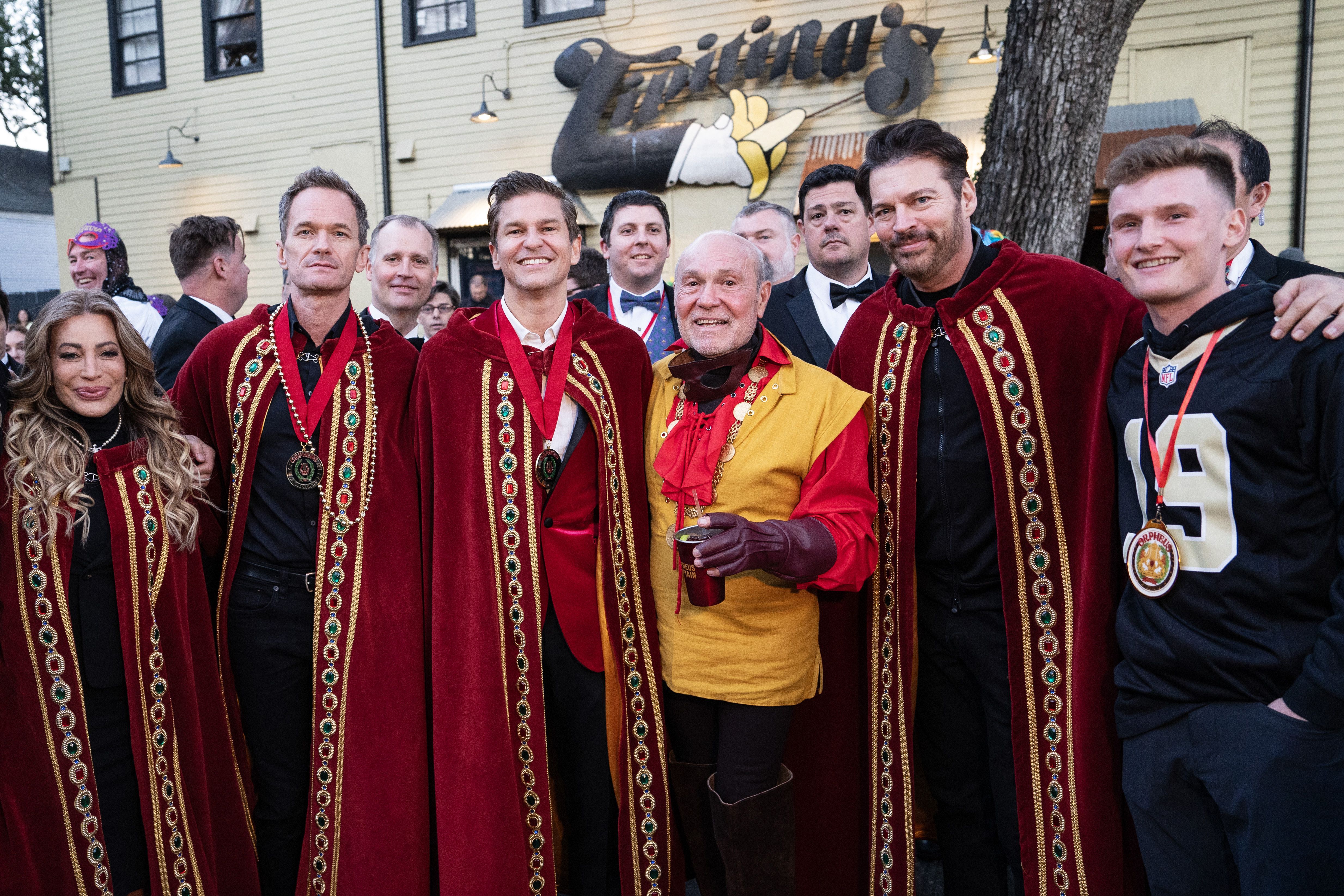 Photo shows Neil Patrick Harris and other celebrity monarchs at the Krewe of Orpheus