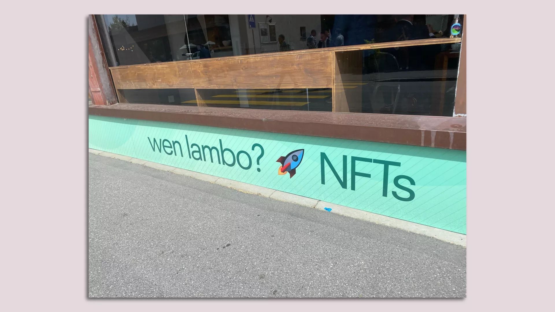 A crypto sign at davos