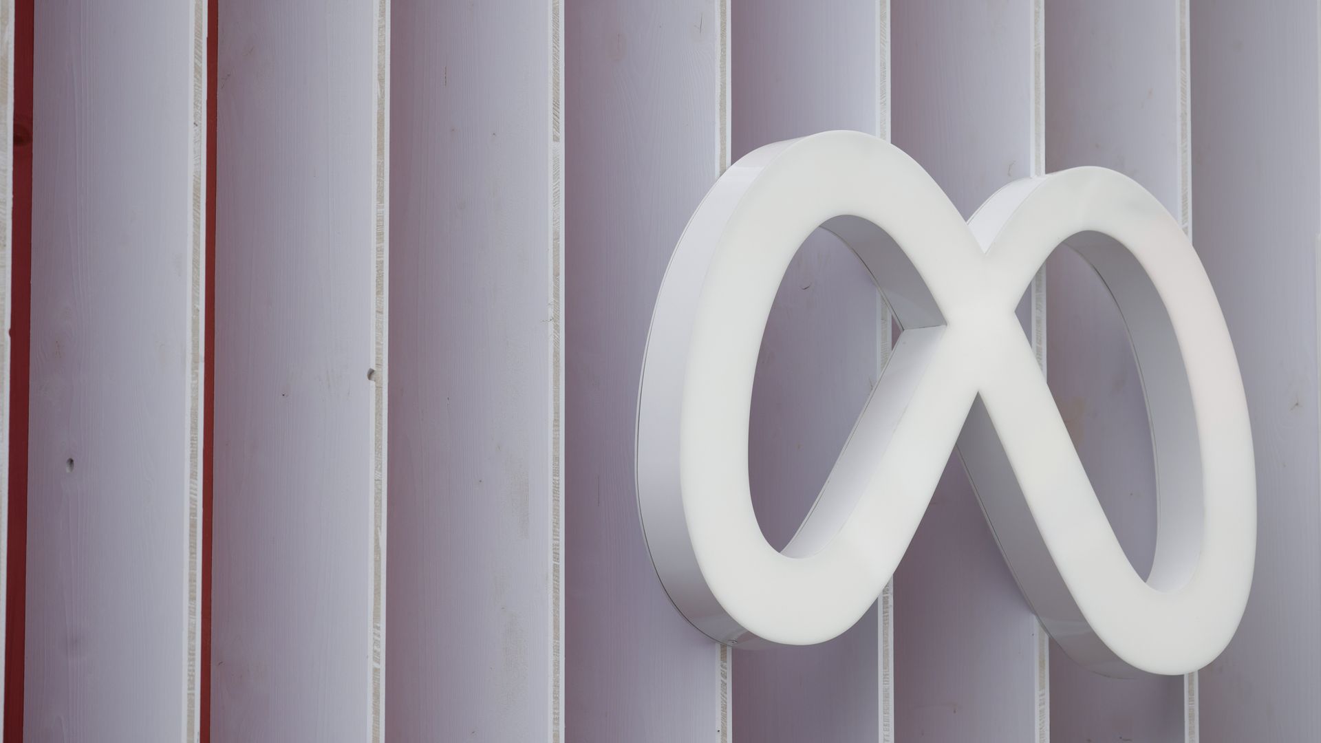 Meta logo on a building