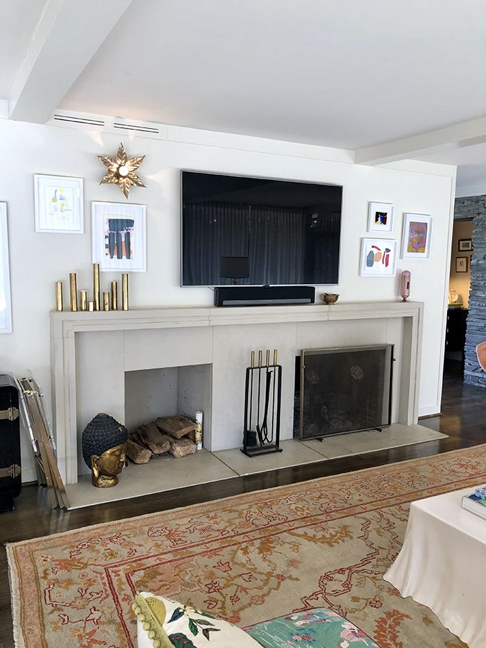 Charlotte Lucas Home Tour fireplace