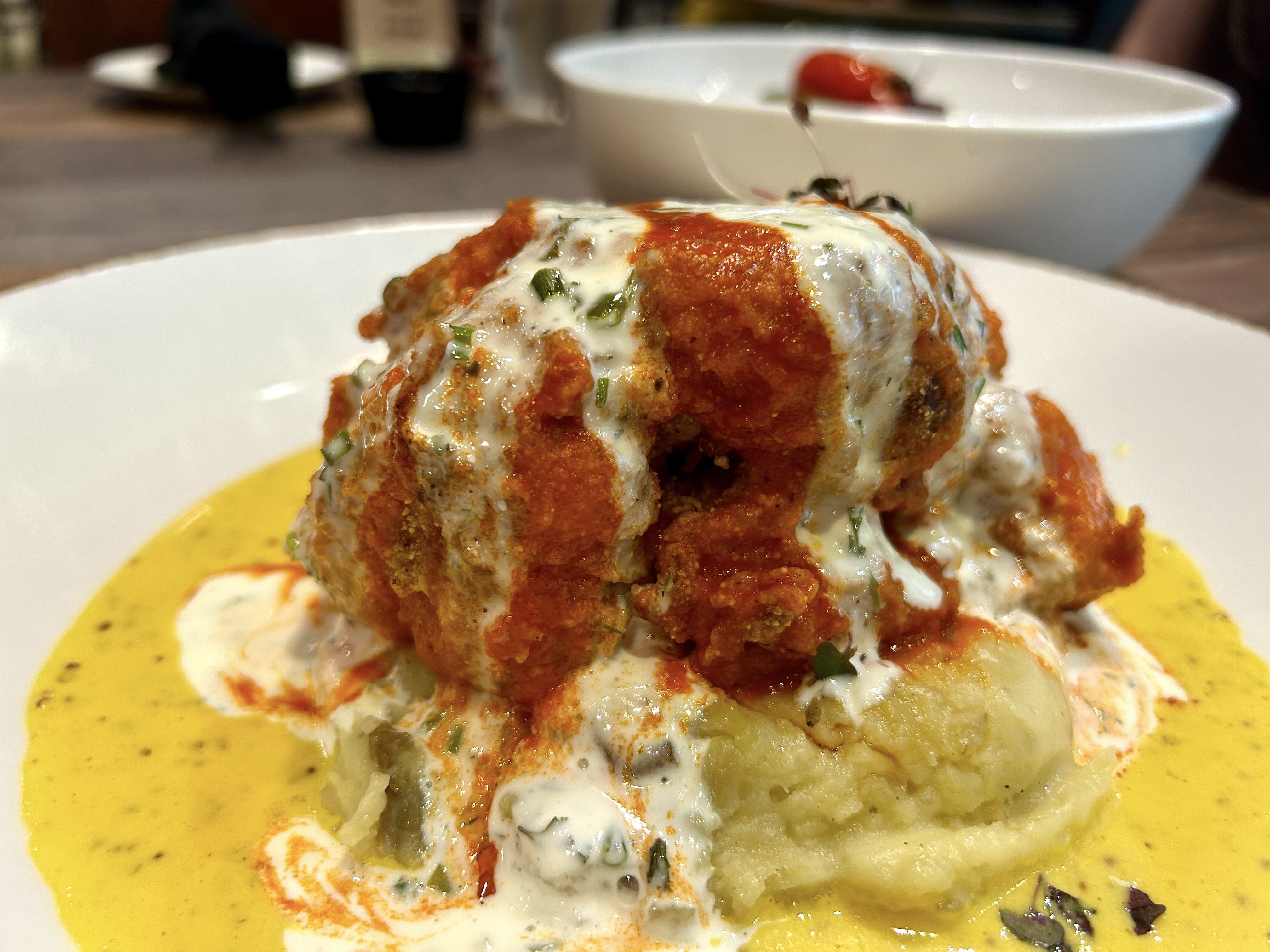 Yuengling Draft Haus & Kitchen's ”chicken Fried” cauliflower steak.