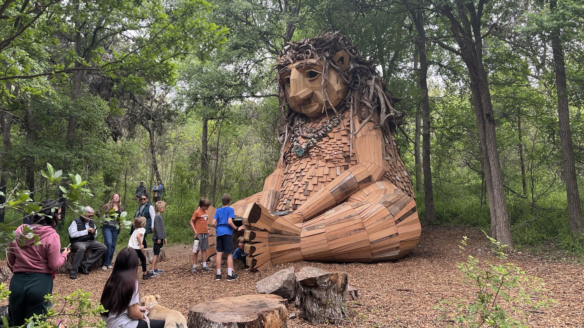 A giant sculpture of a troll.