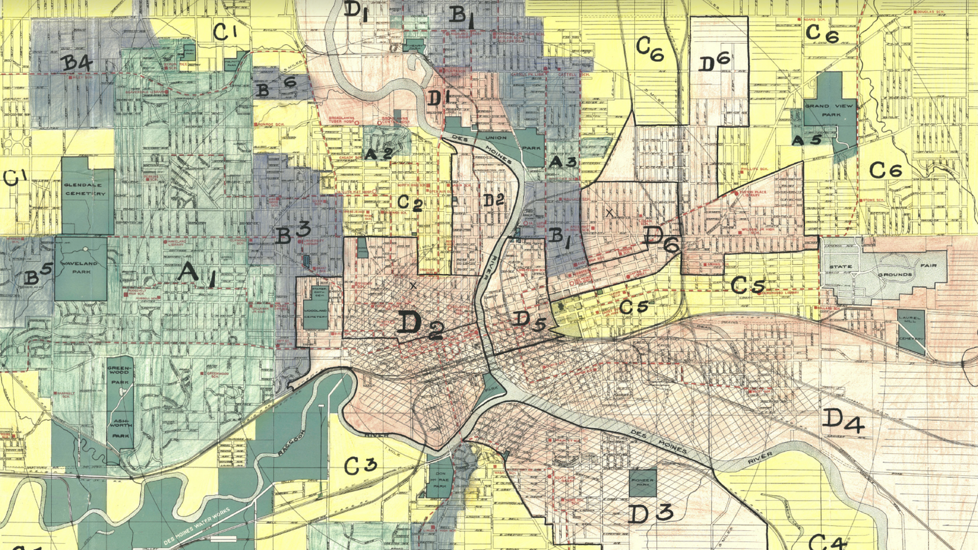 Des Moines redlining district