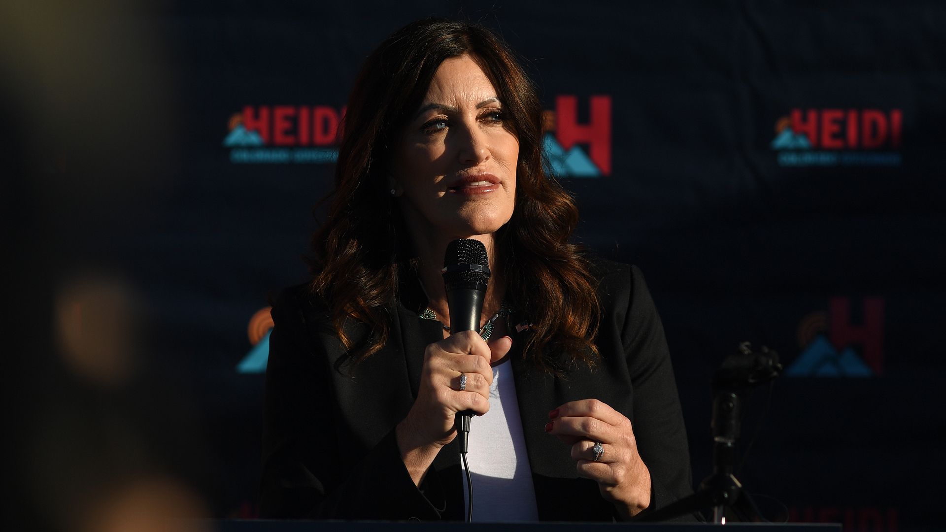 Heidi Ganahl announcing her campaign for governor in Monument. Photo: RJ Sangosti/The Denver Post via Getty Images