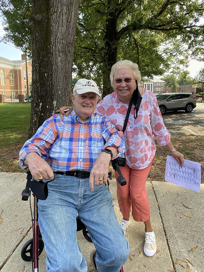 Louie and Shirley Strickland vote at Matthews Elementary 2020 election