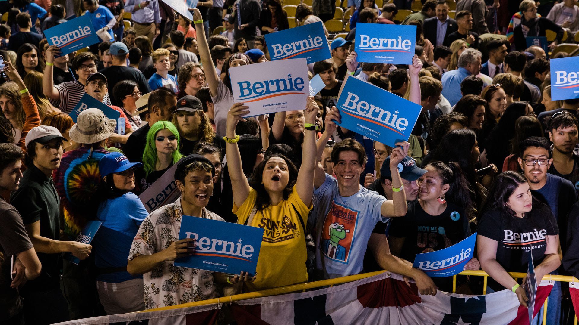 Young Bernie Sanders supporters