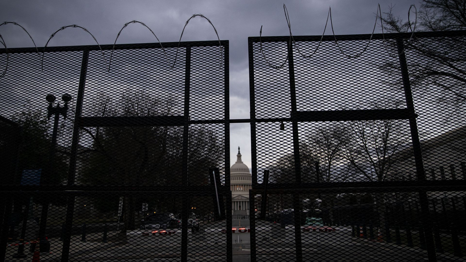 Temporary security fencing outside the U.S. Capitol 