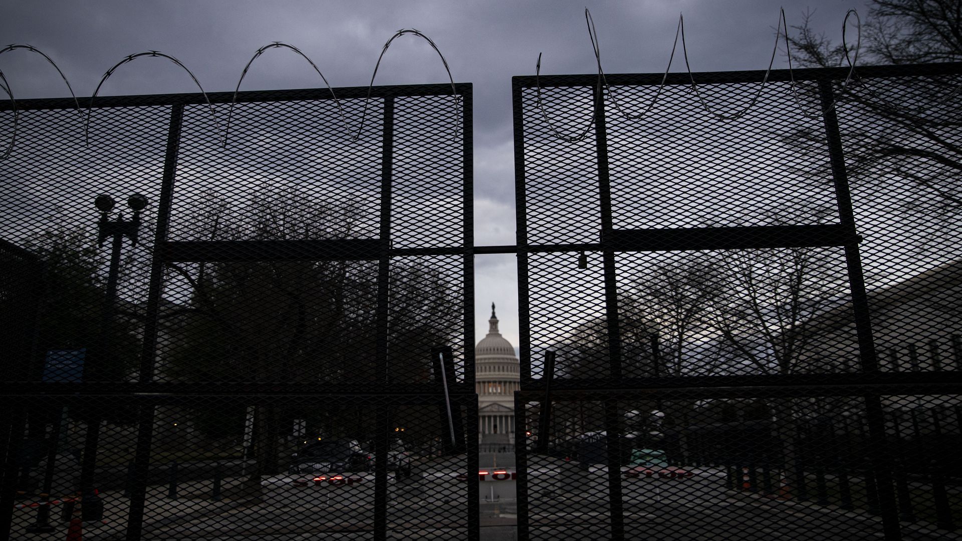 Temporary security fencing outside the U.S. Capitol