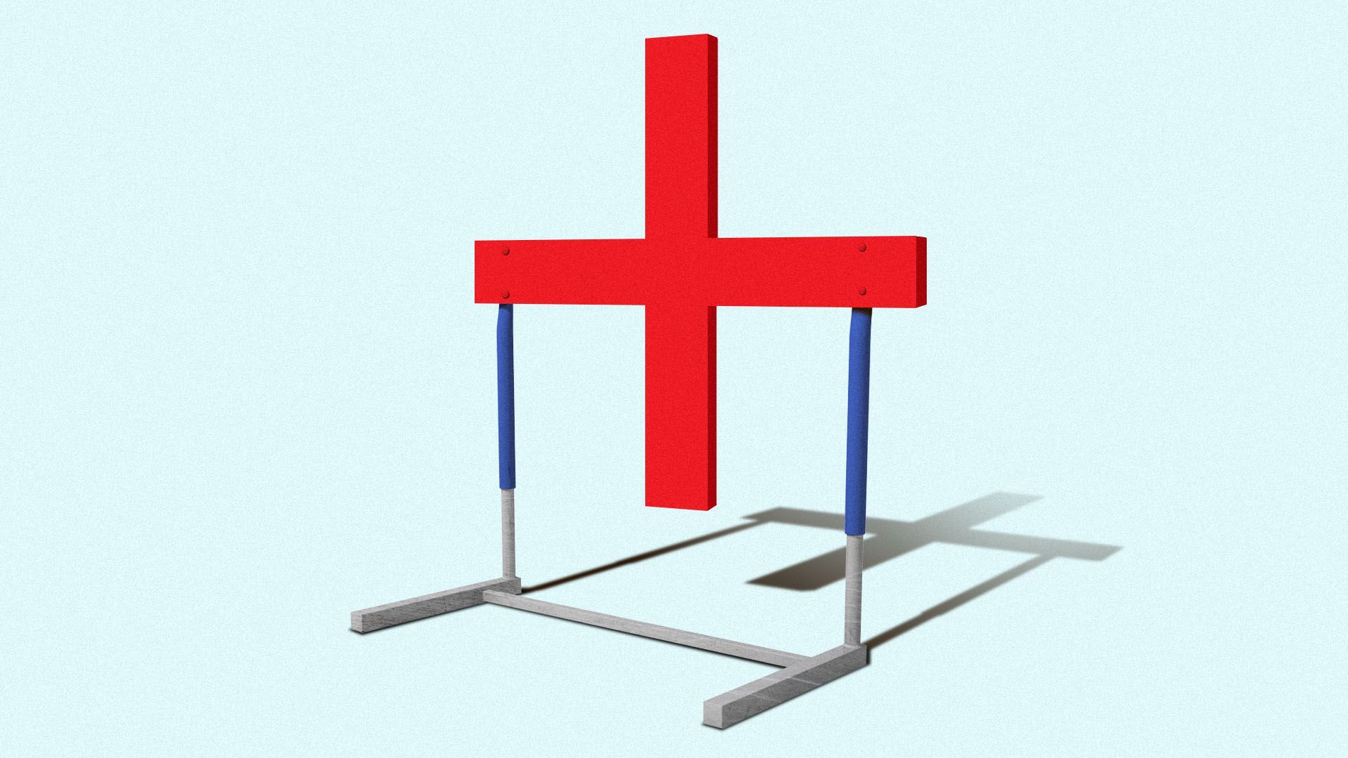 Illustration of a red cross on a hurdle