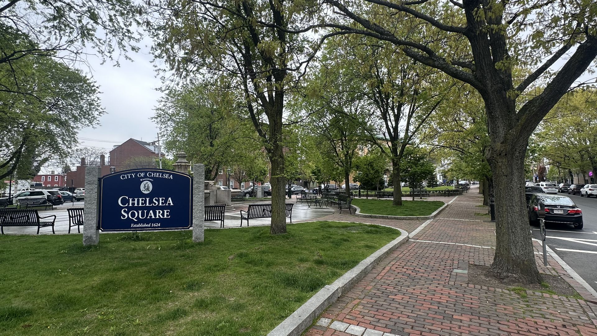 A snapshot of Chelsea Square, where city officials plan to host watch parties and other events around the 2026 World Cup.