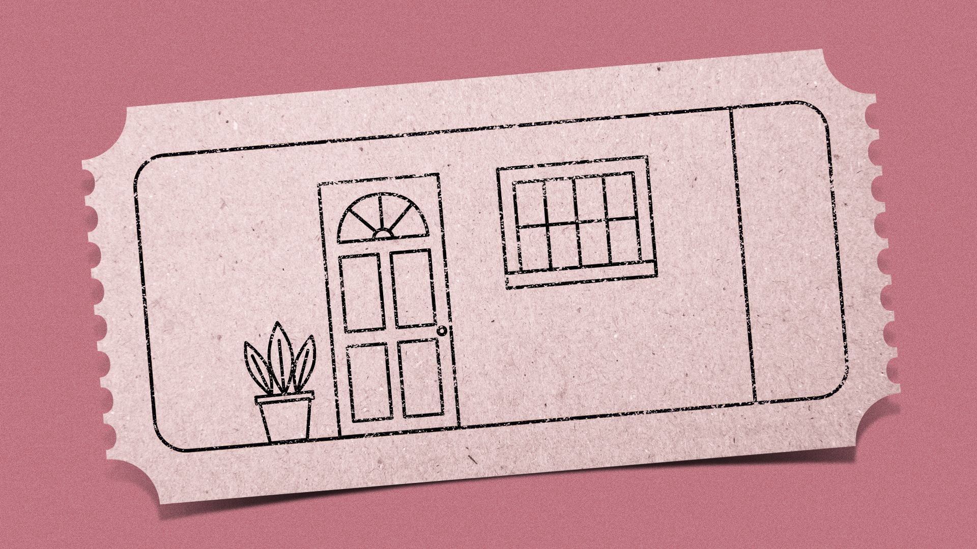 Illustration of a voucher with a house on it. 