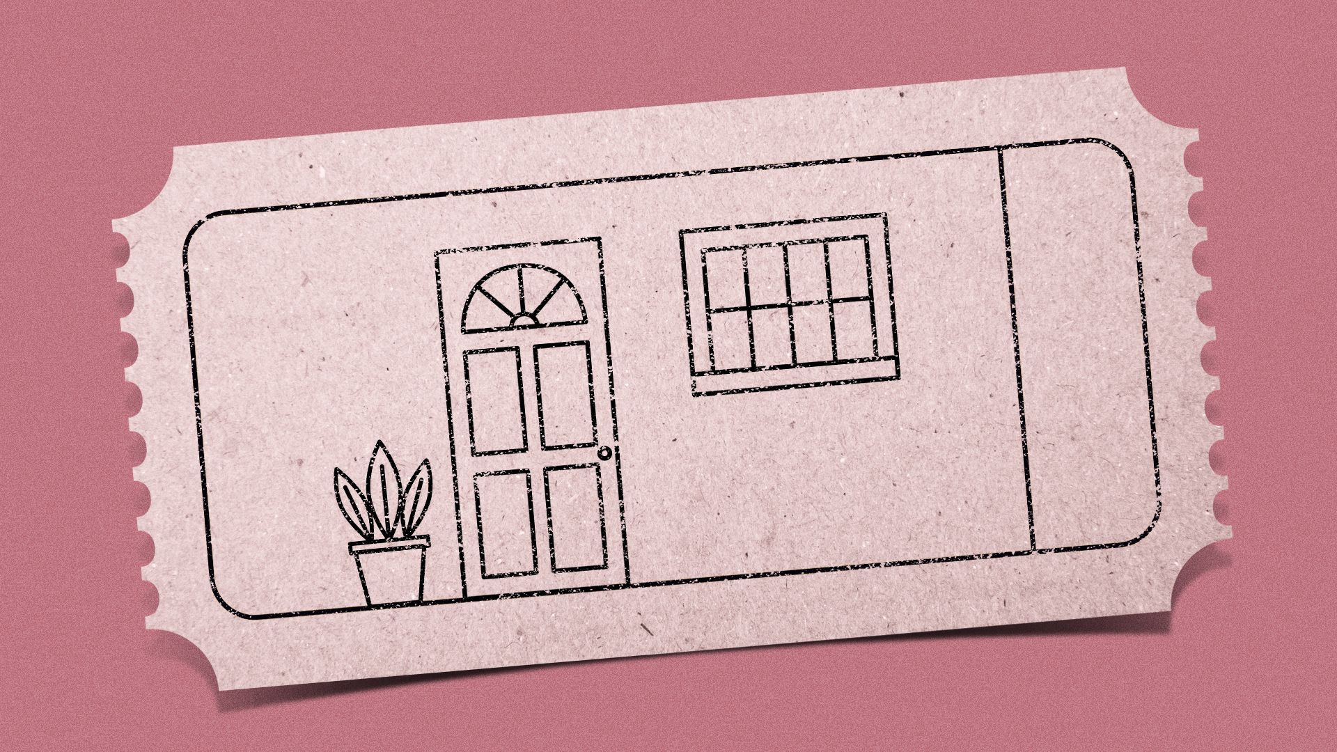 Illustration of a voucher with a house on it.