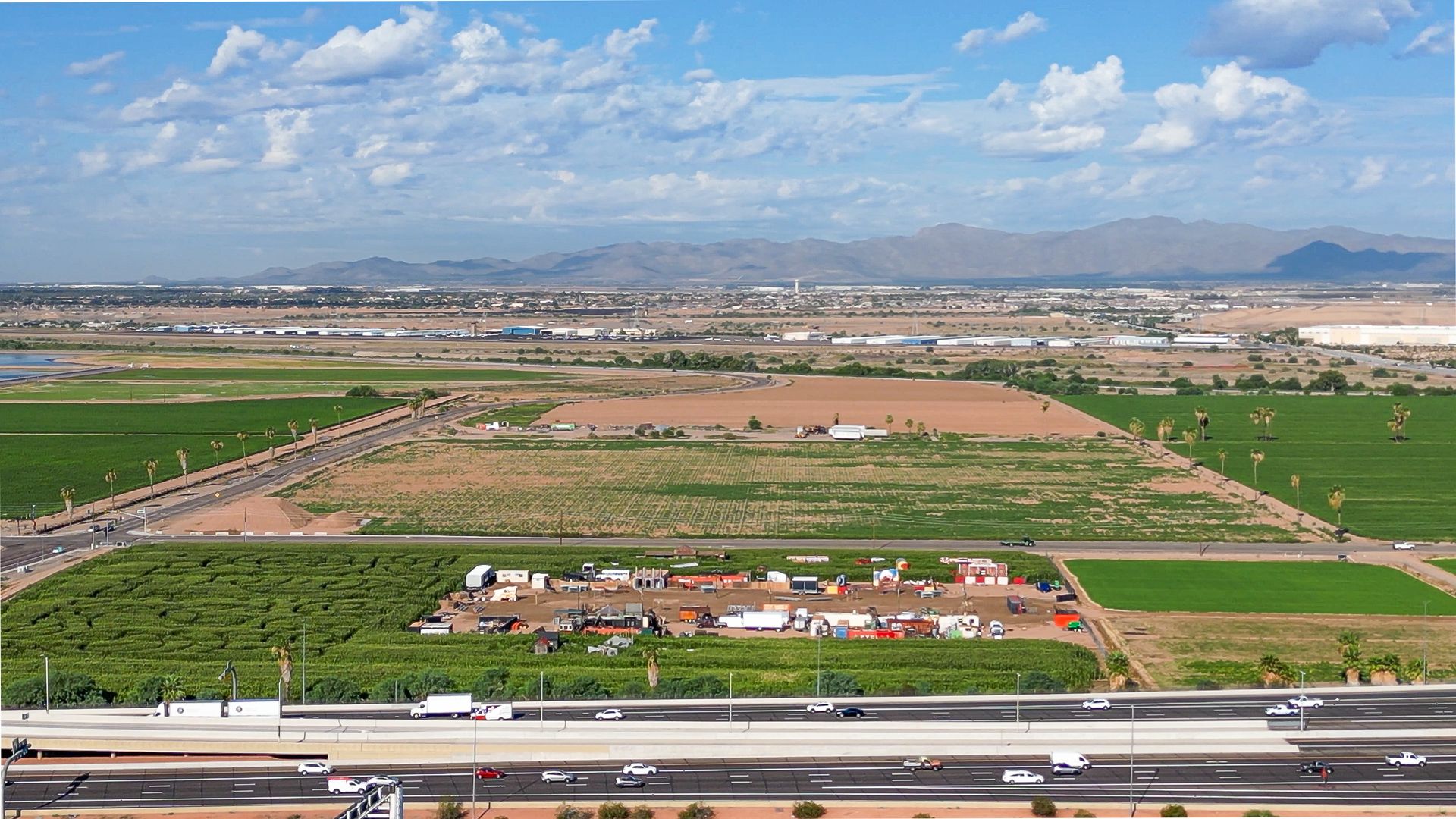 Undeveloped land next to a freeway