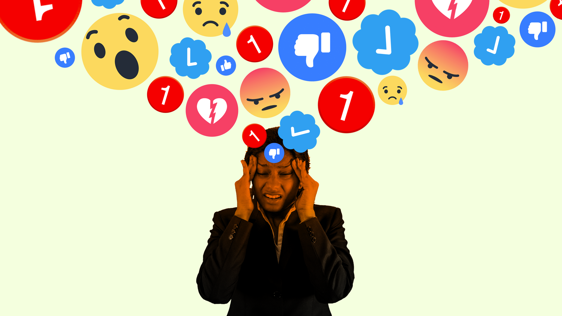 Person who consumed too much social media