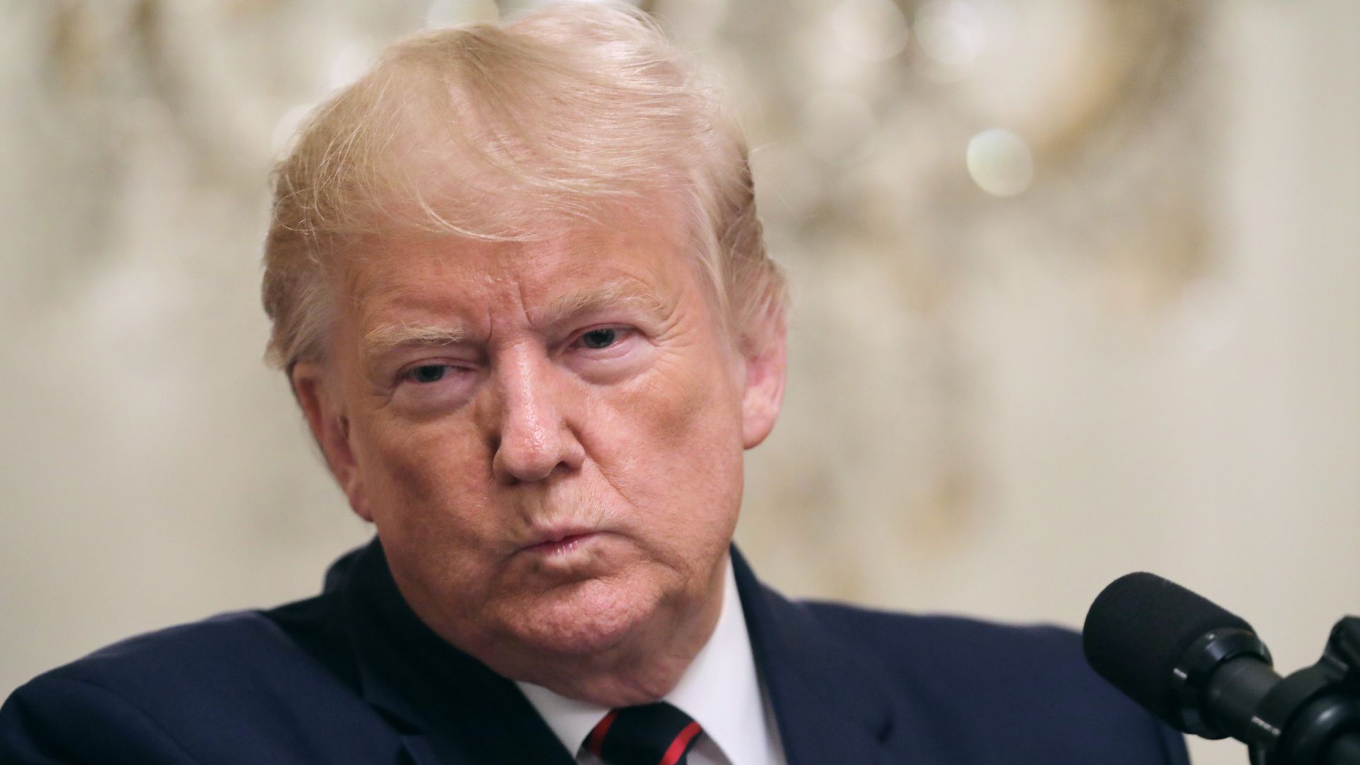 President Donald Trump participates in a news conference in Washington, DC.