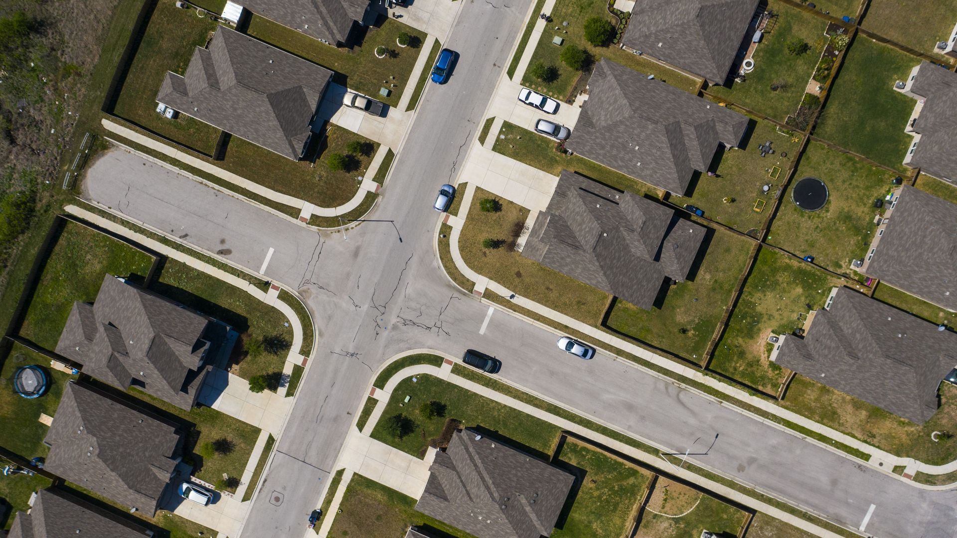 An aerial view of a neighborhood outside Austin.